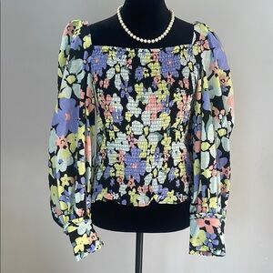 Floral Smocked Women's Top free people medium